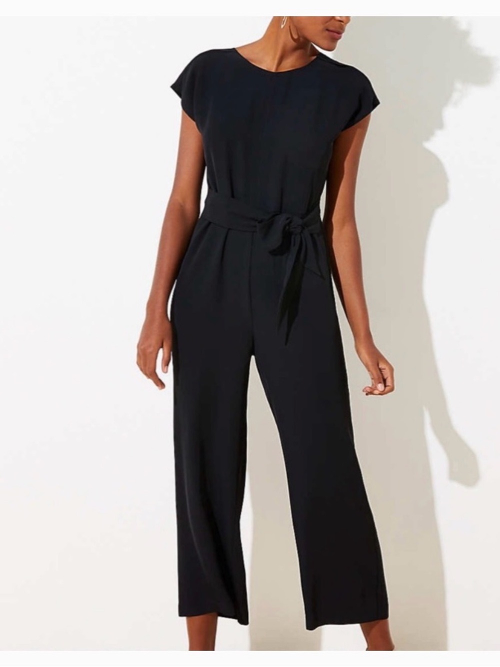 Loft Wide-Leg Jumpsuit with Waist Tie
